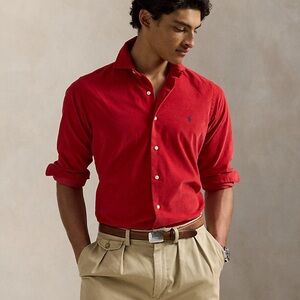 Ralph Lauren Classic Fit Red Long Sleeve Button Down Shirt